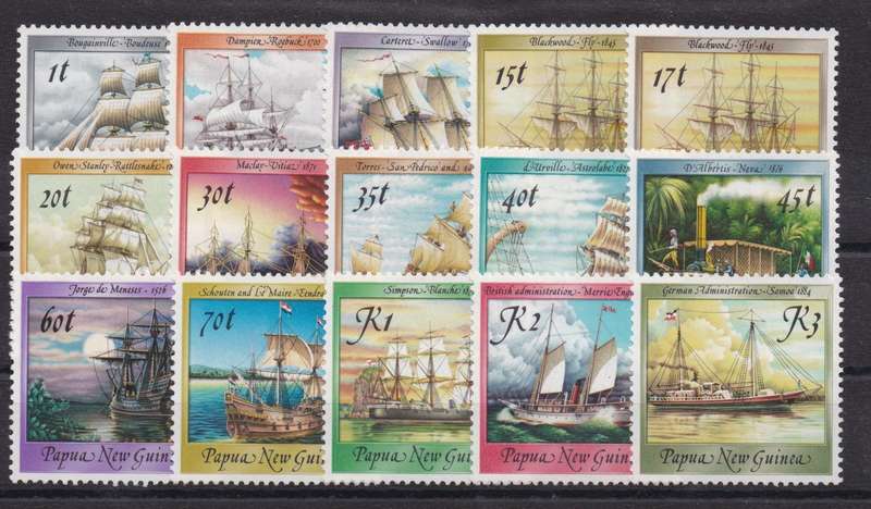 Papua New Guinea 1987 Ships & Steamboats set of 11 very fine unmounted mint