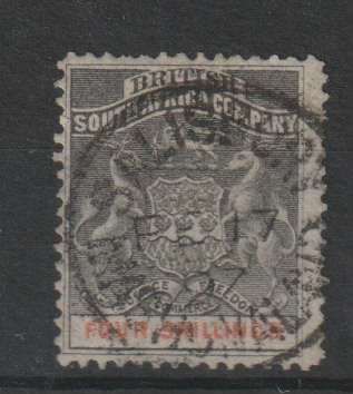Rhodesia BSAC 1892/94 Arms 4s fine used