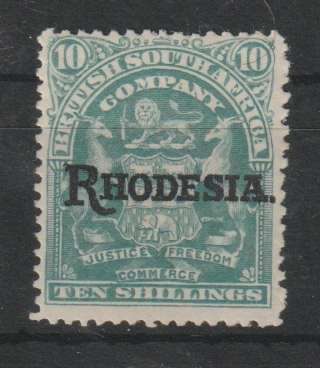 Rhodesia BSAC 1909 Arms Rhodesia  10s very fine mint