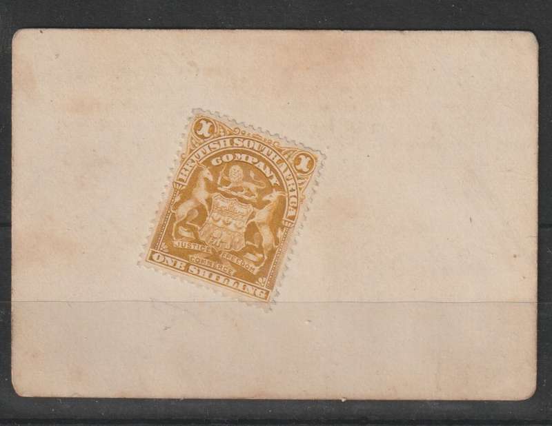 Rhodesia BSAC 1900 Marshal Hole Currency Card 1s small arms