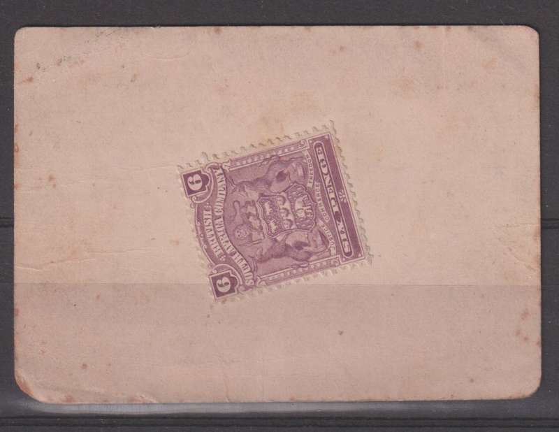 Rhodesia BSAC 1900 Marshal Hole Currency Card 6d small arms