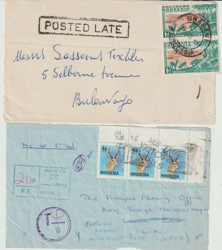 Rhodesia Covers special lot of 8 fine interesting lot