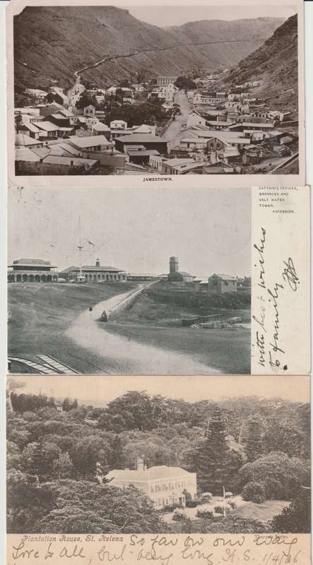 ST Helena & Ascension postcards used with PAQUEBOTS cancellations, very fine