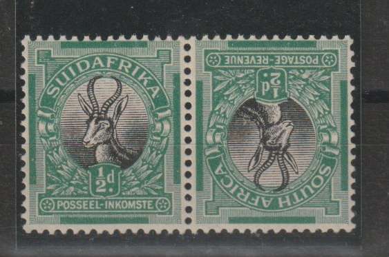 South Africa  1930 Roto Unhyphenated 1/2d tete beche pair superb unmounted mint