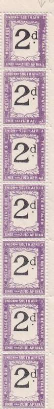 South Africa Postage Due 1922 2d black & deep violet pane of 60 with major over inking thro margins
