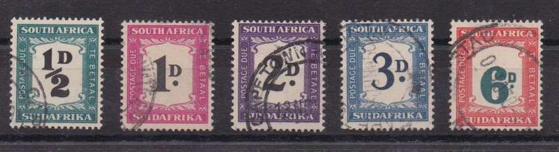 South Africa Postage Due 1948/9 set of 5 fine used