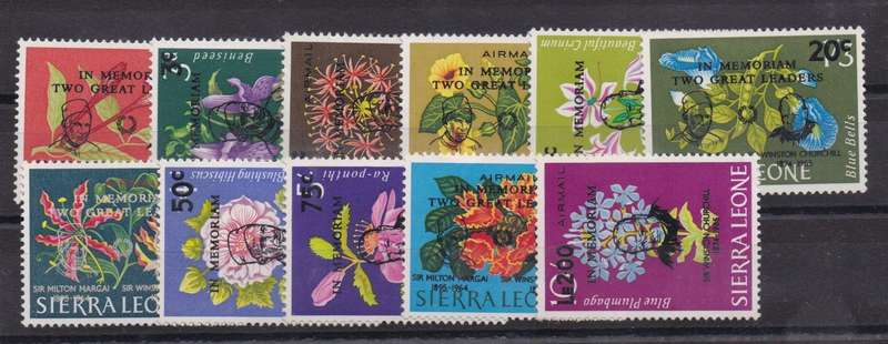 Sierra Leone 1965 Churchill overprinted set of 11 very fine unmounted mint