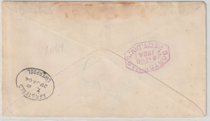 ST Helena 1904 KEVII 7 values on registered cover to Boston / USA very fine used