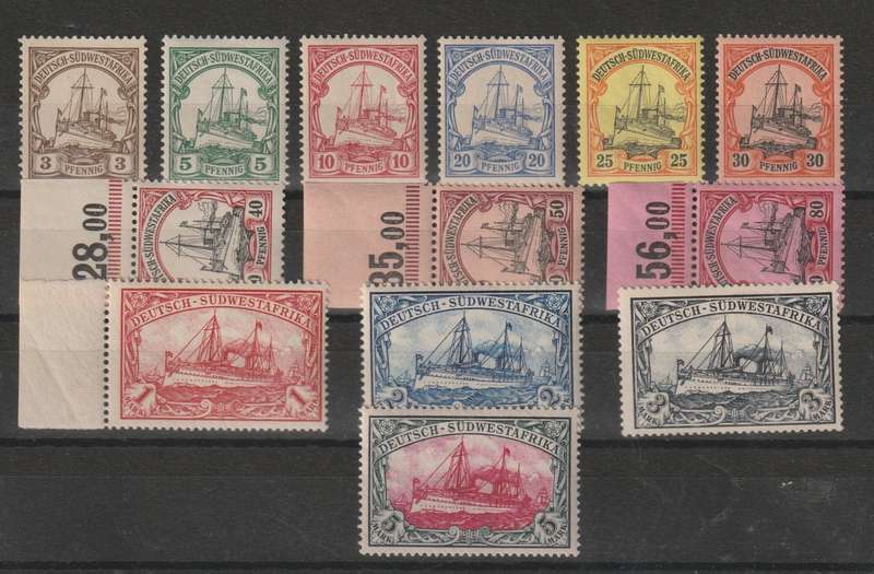 South West Africa 1901 Yacht No watermark set of 13 very fine unmounted mint