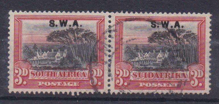 South West Africa 1927 London SWA 3d perf down pair  fine used