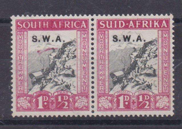 South West Africa 1935 Voortrekker 1d Red Comet flaw  very fine unmounted mint