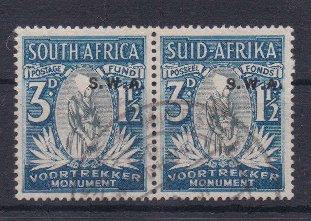 South West Africa 1935 Voortrekker 3d overprint shift to right  very fine used