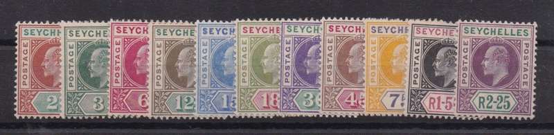 Seychelles 1903 KEVII Wmk Crown CA set of 11  fine mint