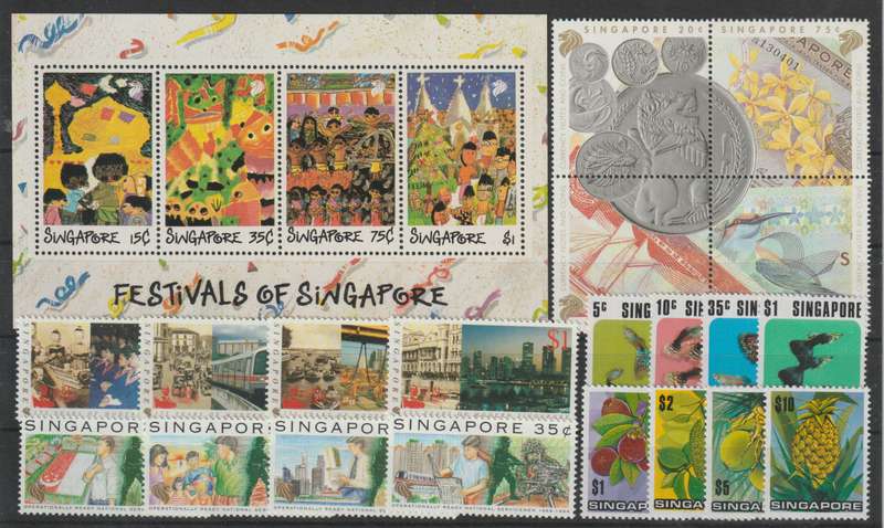 Singapore lot of 6 sets fine unmounted mint
