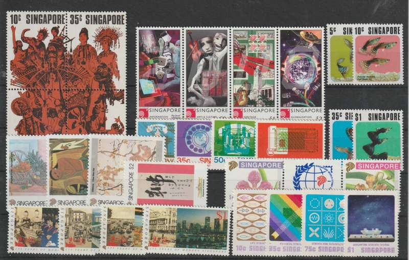 Singapore lot of 8 sets fine unmounted mint