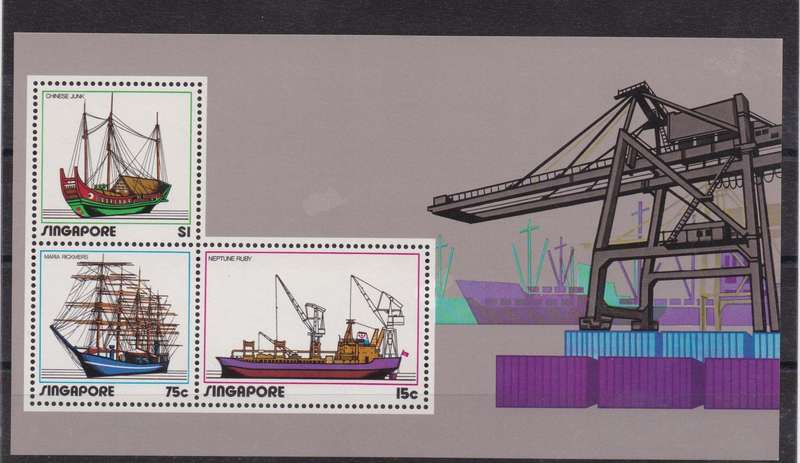 Singapore 1972 Ships miniature sheet very fine unmounted mint