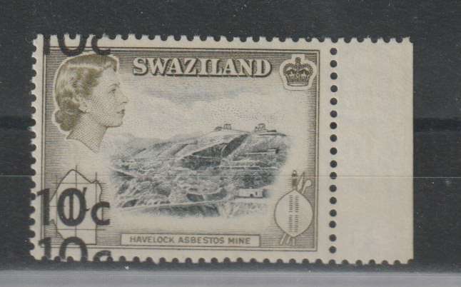 Swaziland 1961 QEII Decimal Definitive 10c double overprint very fine unmounted mint