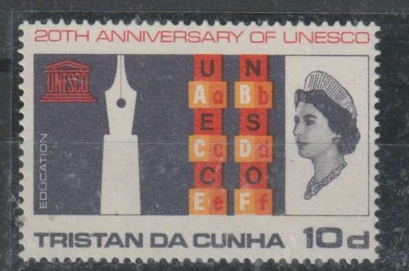Tristan Da Cunha 1966 UNESCO 10d  inverted watermark very fine unmounted mint