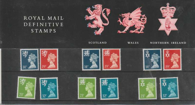 Great Britain Regionals NI, Scotland & Wales 1988 Presentation Pack no 17 complete