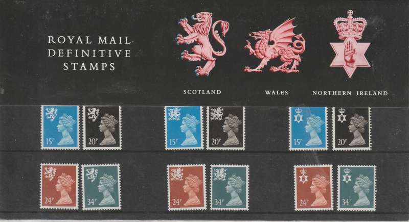 Great Britain Regionals NI, Scotland & Wales 1989 Presentation Pack no 20 complete