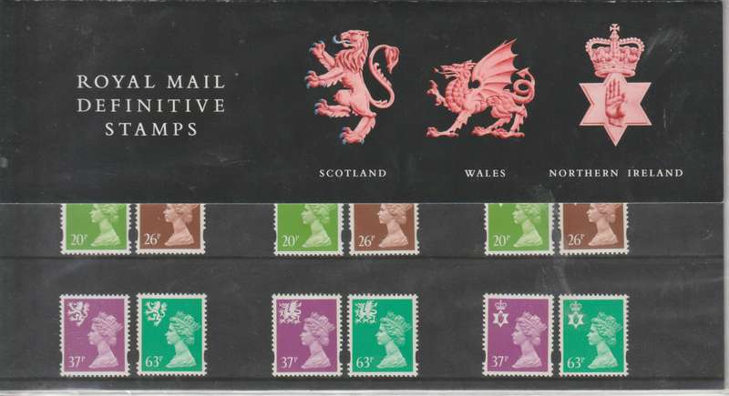 Great Britain Regionals NI, Scotland & Wales 1996 Presentation Pack no 36 complete