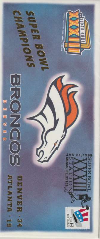 USA 1920s/1930s/1940s Special miniature sheets with Bronco Super Bowl cover
