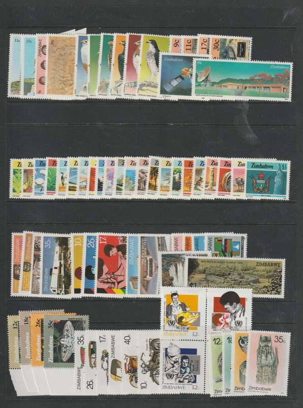 Zimbabwe 1980-1996 Collection virtually complete basic sets