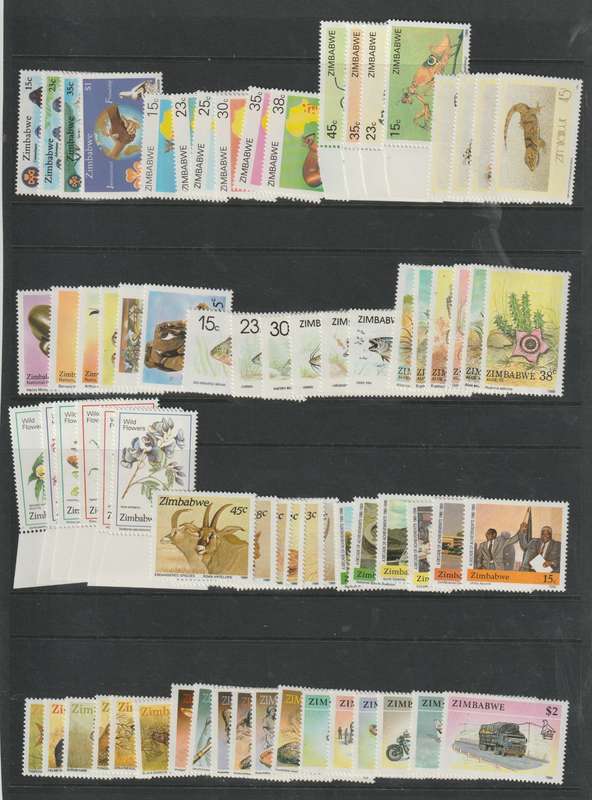 Zimbabwe 1980-1996 Collection virtually complete basic sets