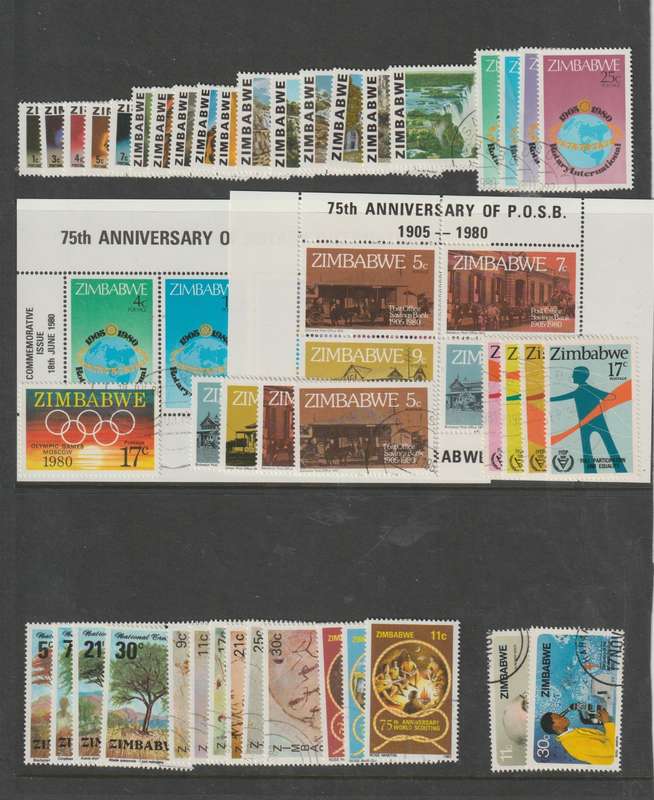 Zimbabwe 1980-1996 Collection virtually complete used basic sets