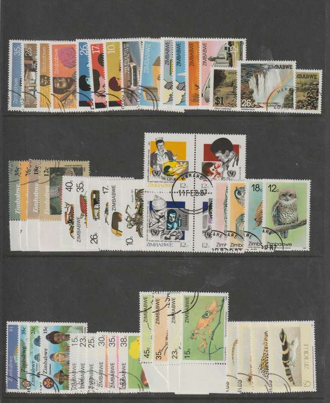 Zimbabwe 1980-1996 Collection virtually complete used basic sets