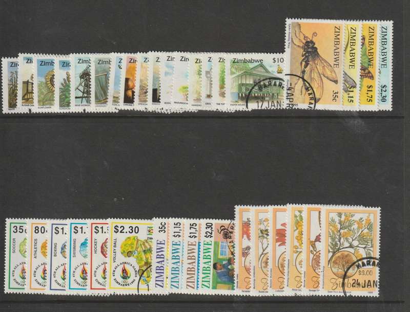 Zimbabwe 1980-1996 Collection virtually complete used basic sets