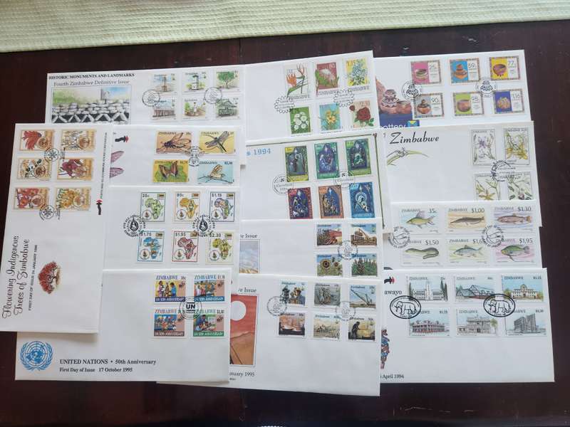 Zimbabwe First Day Cover collection including some Rhodesia's