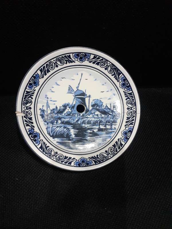 Delft Blue Wall Clock Plate - No mechanism
