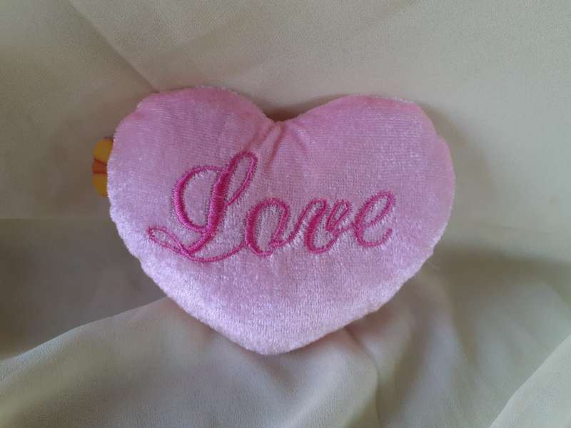 Plush Pink Heart `Love`
