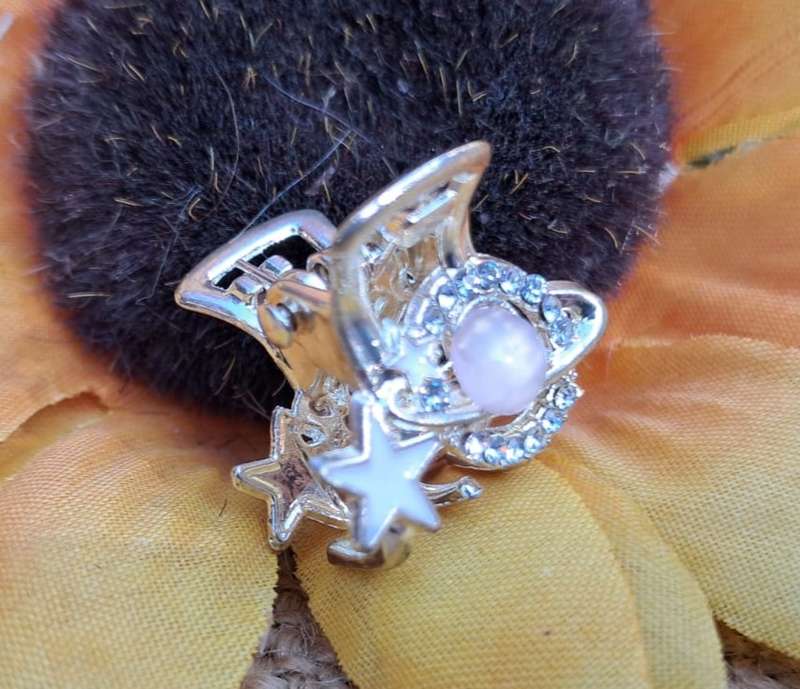 Metal Hair Clip - Small, Planet and Stars