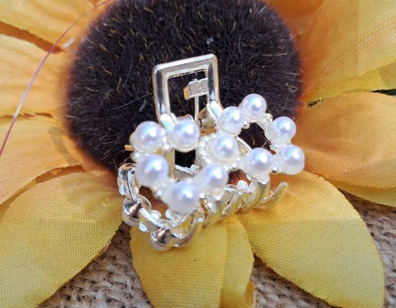 Metal Hair Clip - Small, Pearl Bow/Infinity