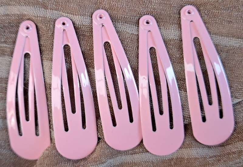 5cm Metal BB Hair Clips 5pk - Bubblegum Pink