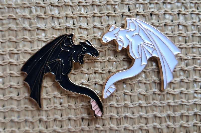 Enamel Metal Pin Badges Dragons Set of 2
