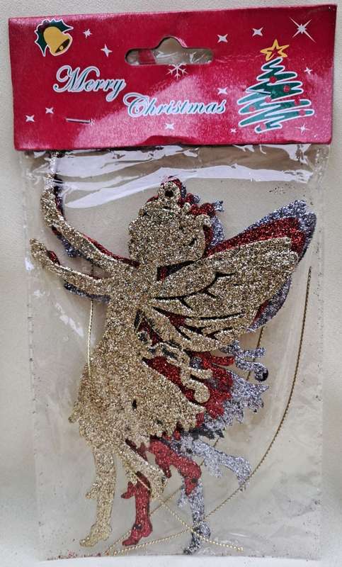 Christmas Decorations Hanging Glitter Fairies 3pc
