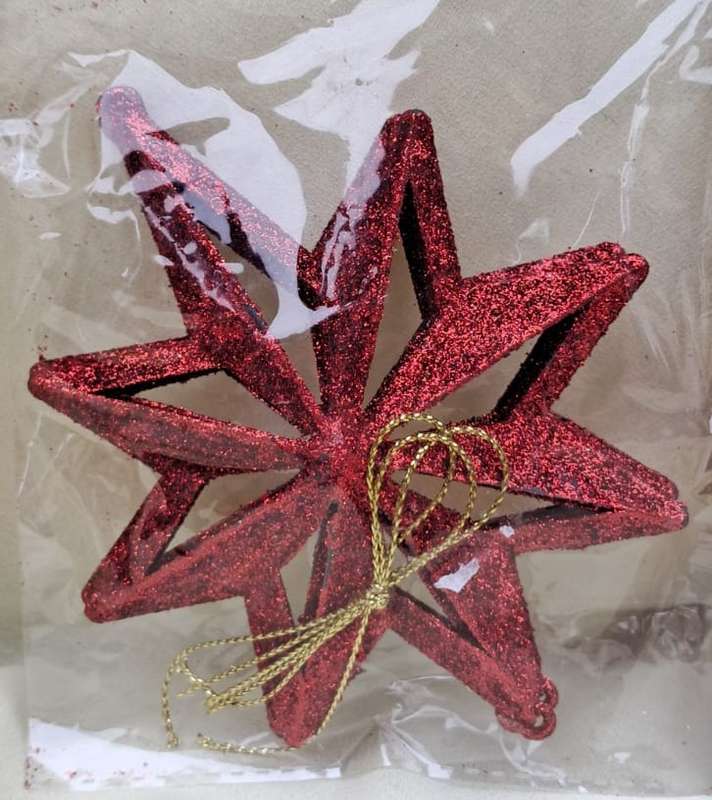Christmas Decorations Hanging Glitter Stars 3pc