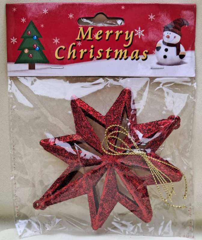 Christmas Decorations Hanging Glitter Stars 3pc