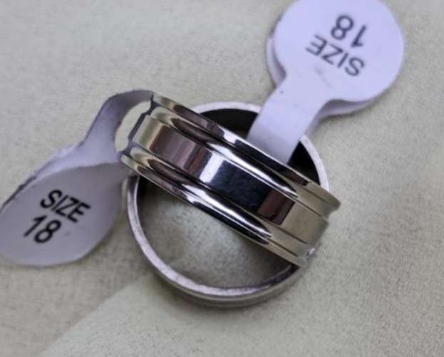Silver Stainless Steel Ring Size 18