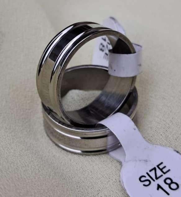 Silver Stainless Steel Ring Size 18