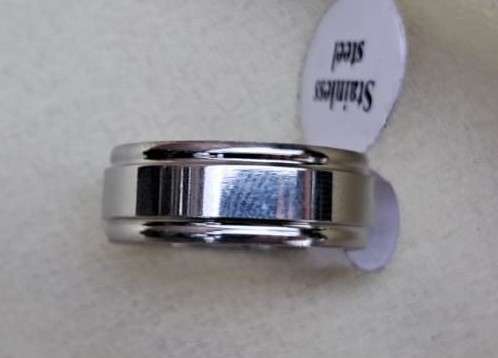 Silver Stainless Steel Ring Size 18