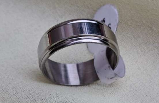 Silver Stainless Steel Ring Size 18