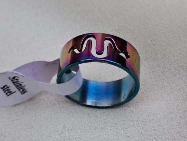 Rainbow Stainless Steel Snake Ring Size 18