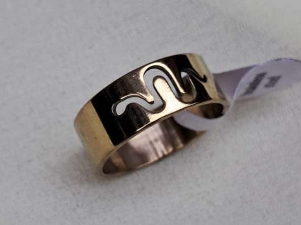 Gold Stainless Steel Snake Ring Size 20