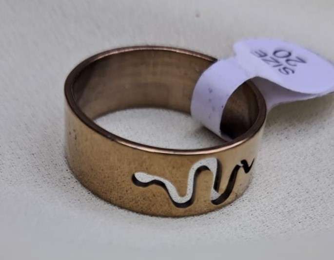 Gold Stainless Steel Snake Ring Size 20