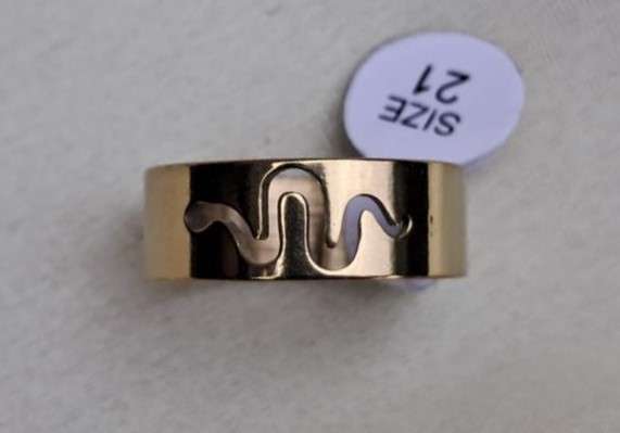 Gold Stainless Steel Snake Ring Size 21