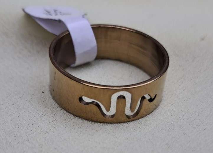 Gold Stainless Steel Snake Ring Size 21